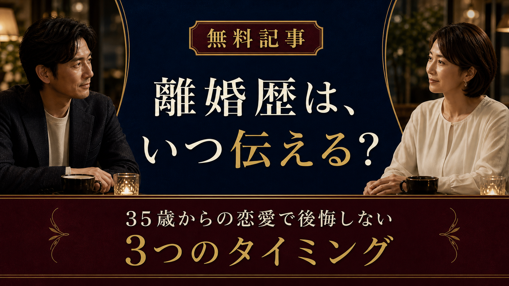 離婚歴はいつ伝える？35歳からの恋愛で後悔しない3つのタイミング
