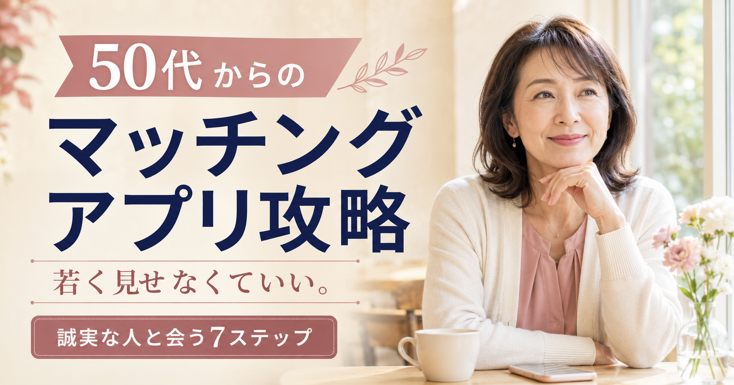 50代からのマッチングアプリ攻略｜「もう遅い」をやめて、誠実な人と会うための7ステップ