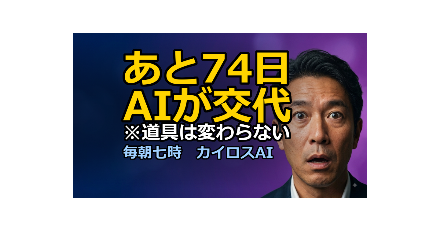 あと74日でAIが交代する｜アプリは何ひとつ変わらないのに、中身だけ入れ替わる