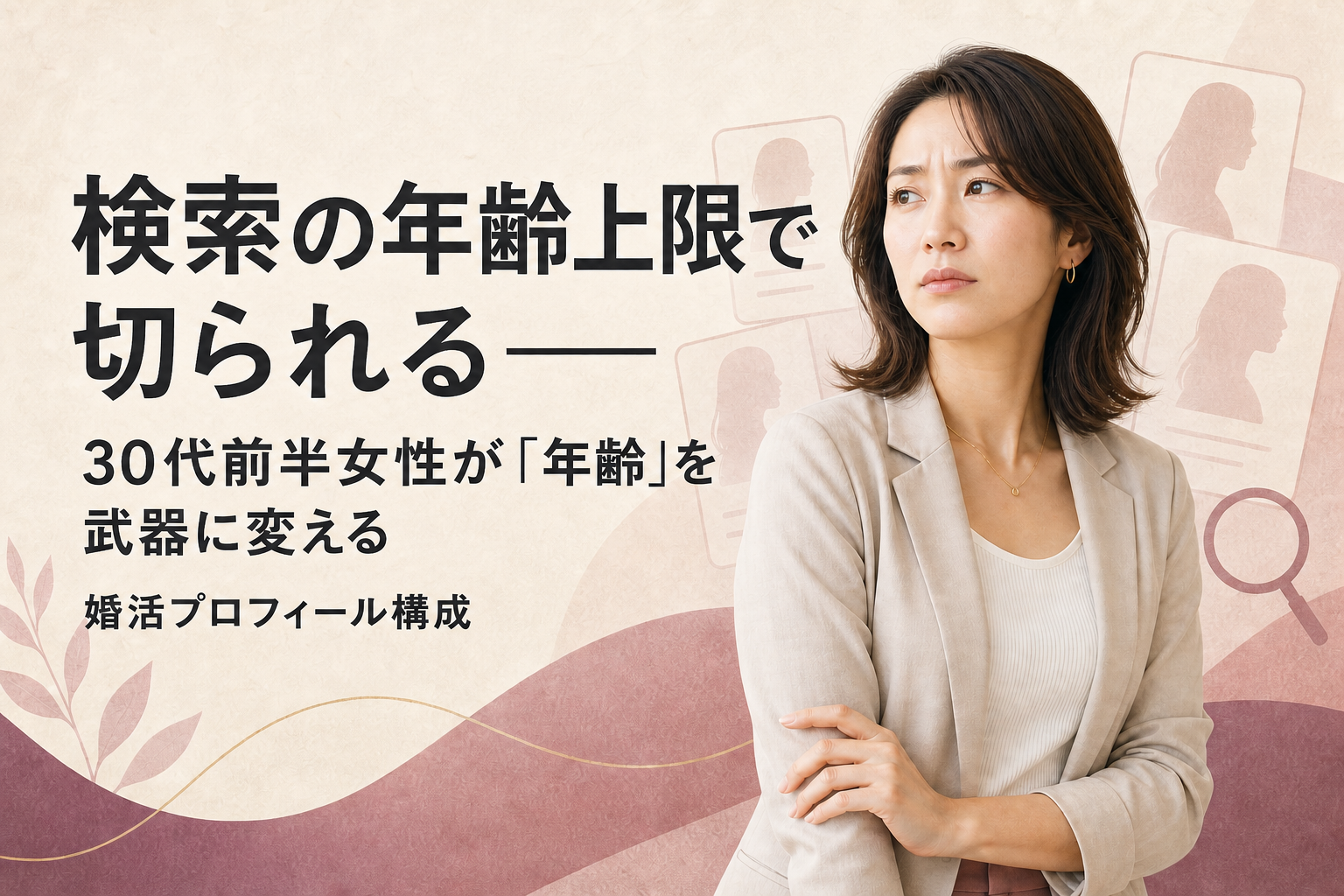 検索の年齢上限で切られる——30代前半女性が「年齢」を武器に変える婚活プロフィール構成