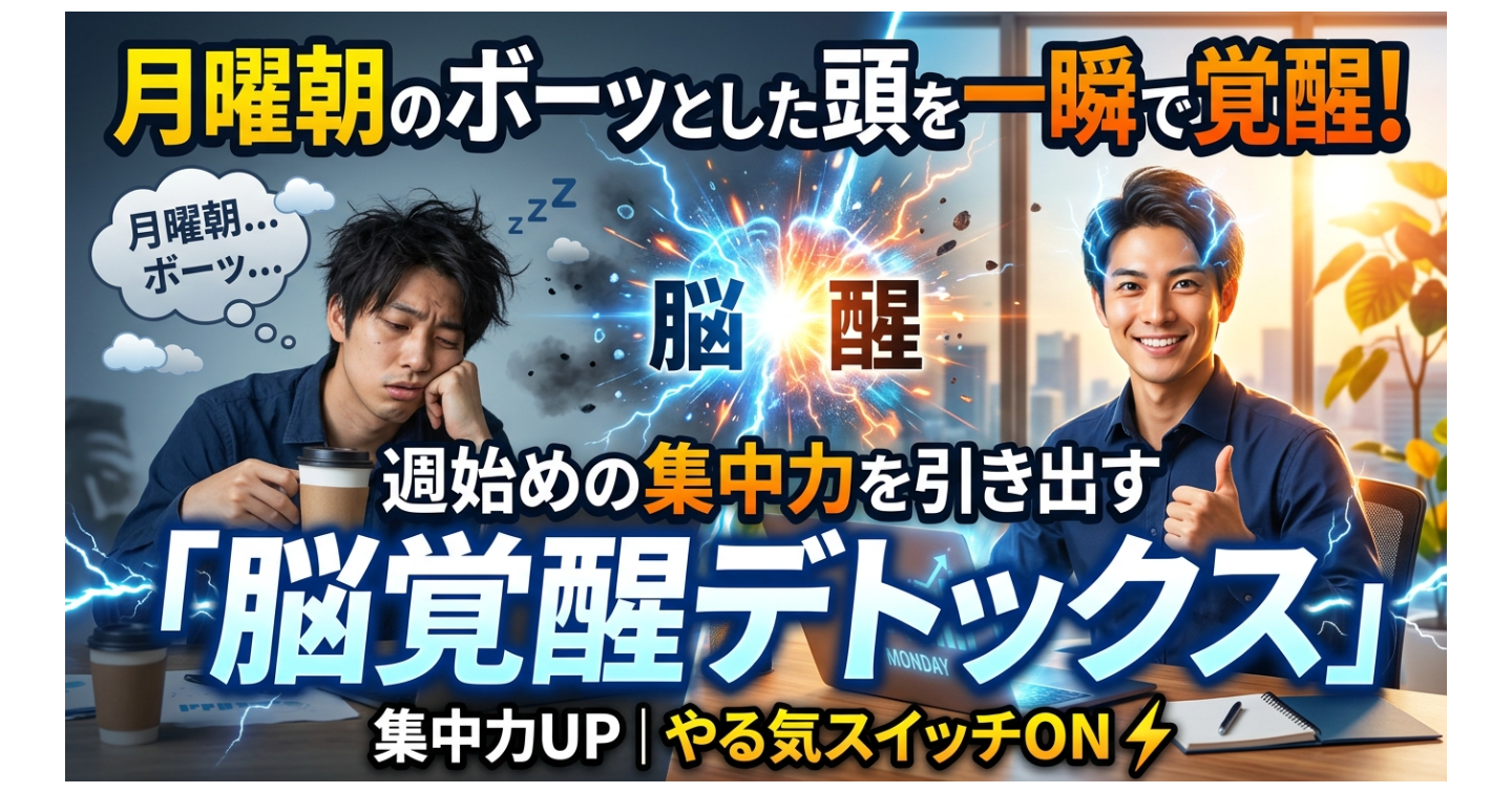 月曜朝のボーッとした頭を一瞬で覚醒！週始めの集中力を引き出す「脳覚醒デトックス」