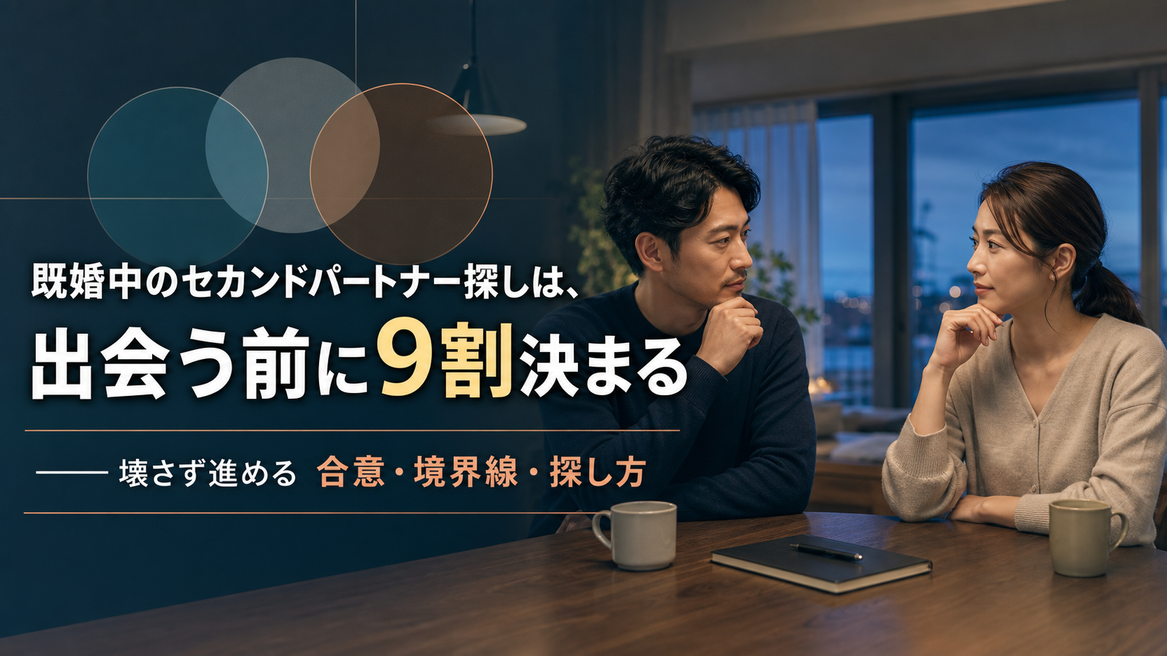 既婚中のセカンドパートナー探しは、出会う前に9割決まる——壊さず進める合意・境界線・探し方