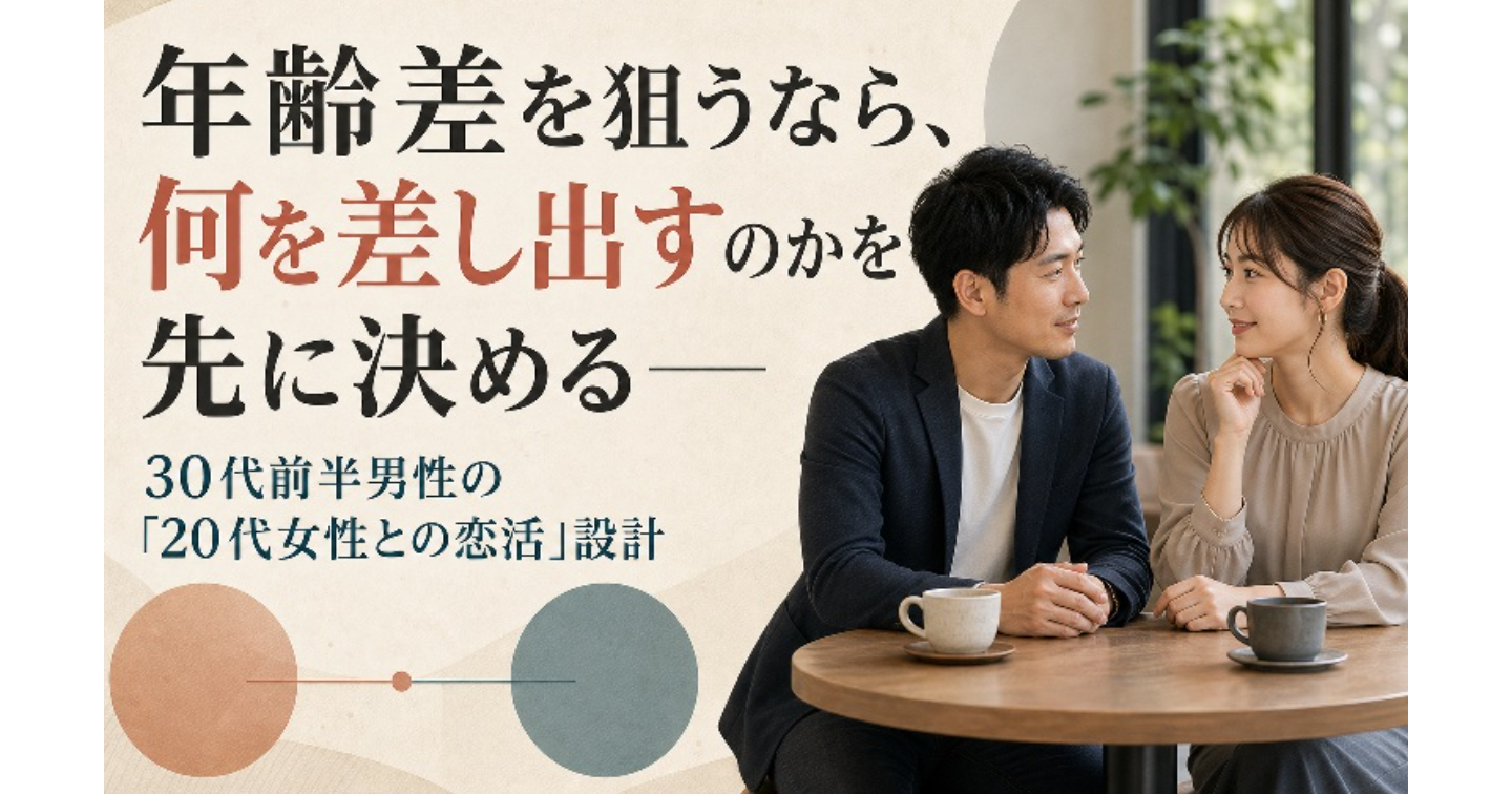 年齢差を狙うなら、何を差し出すのかを先に決める——30代前半男性の「20代女性との恋活」設計