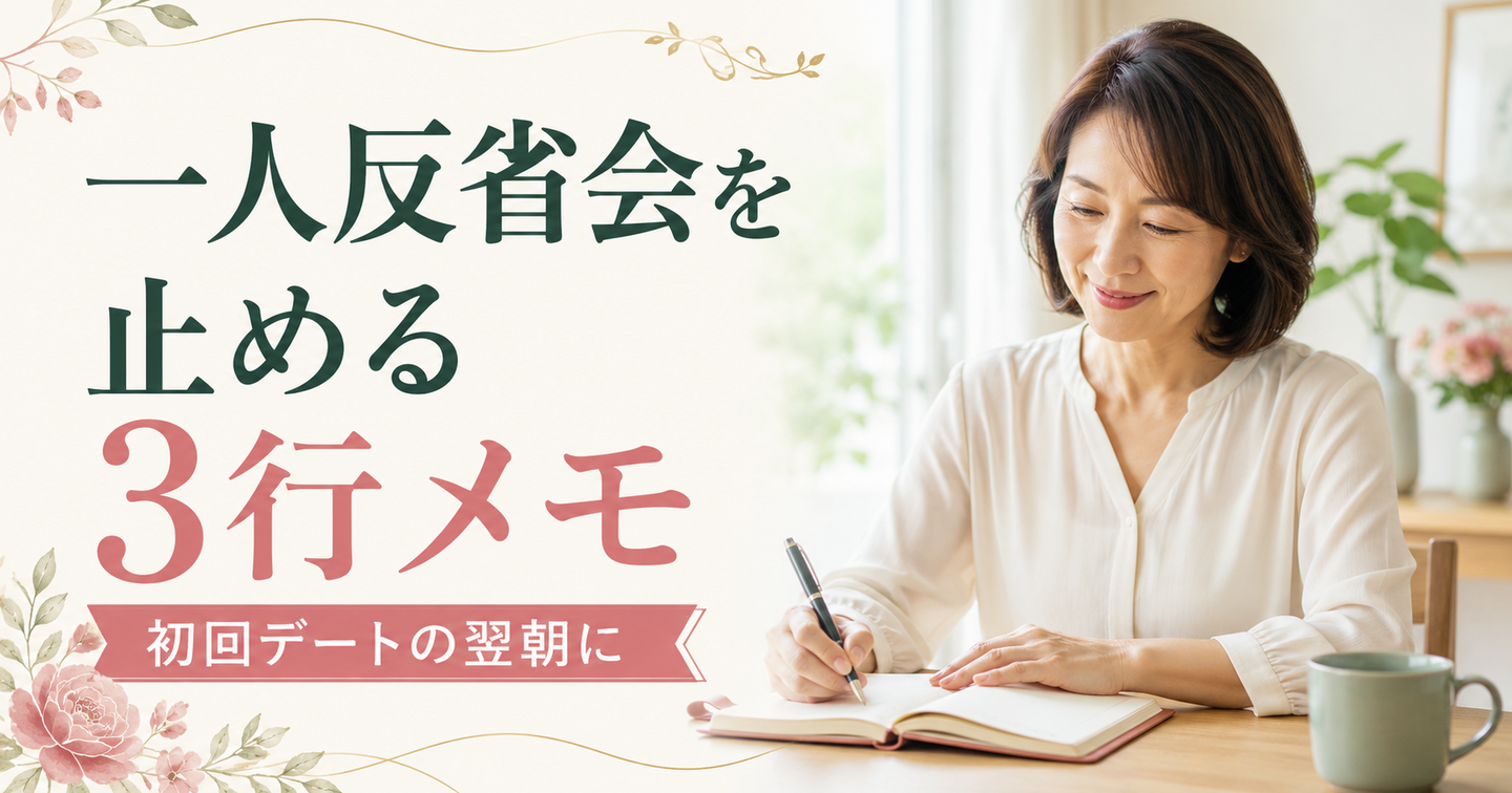初回デート後の一人反省会を止める｜翌朝までに書く3行メモ