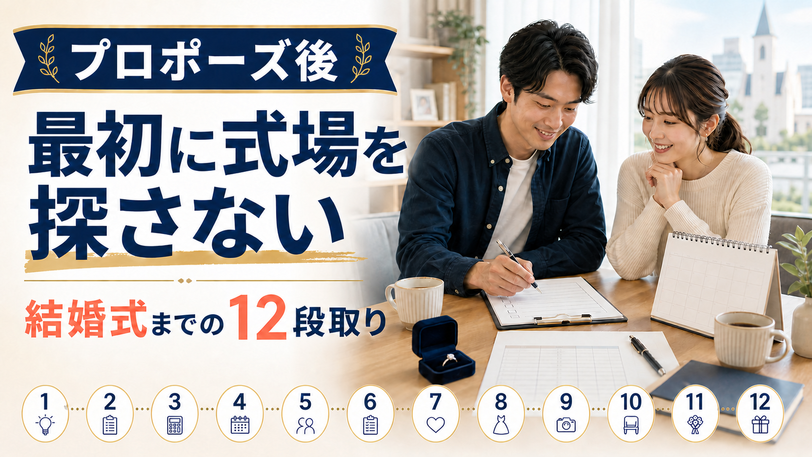 プロポーズ後、最初に式場を探さない——結婚式までの準備を止めない12の段取り