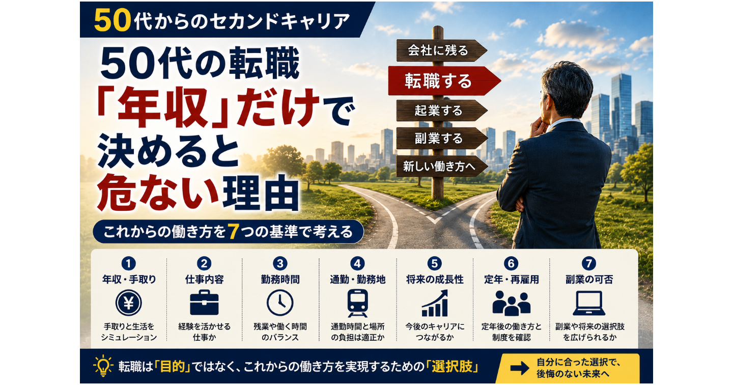 50代の転職。「年収」だけで決めると危ない理由
