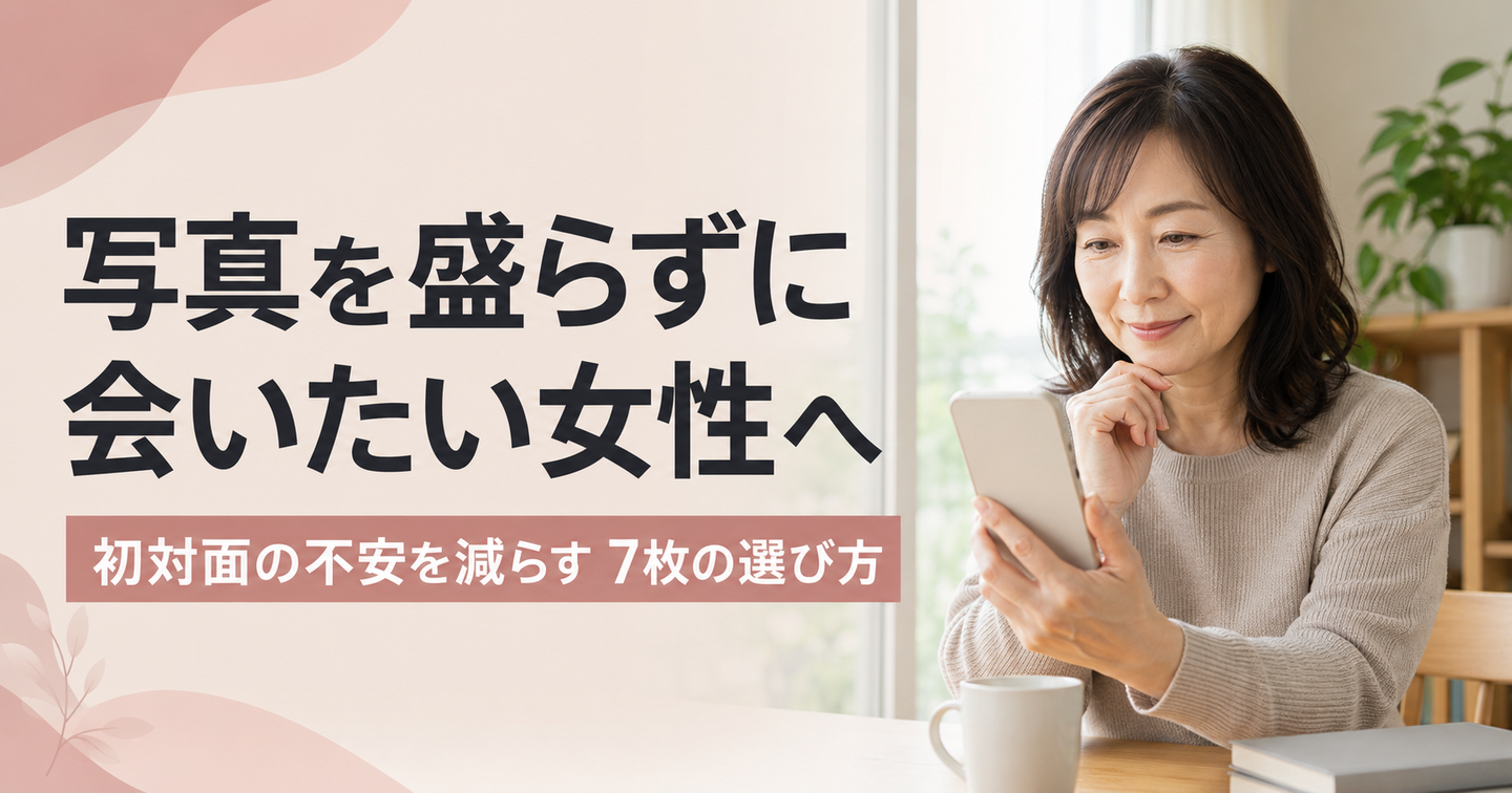写真を盛らずに会いたい女性へ｜初対面の不安を減らす7枚の選び方