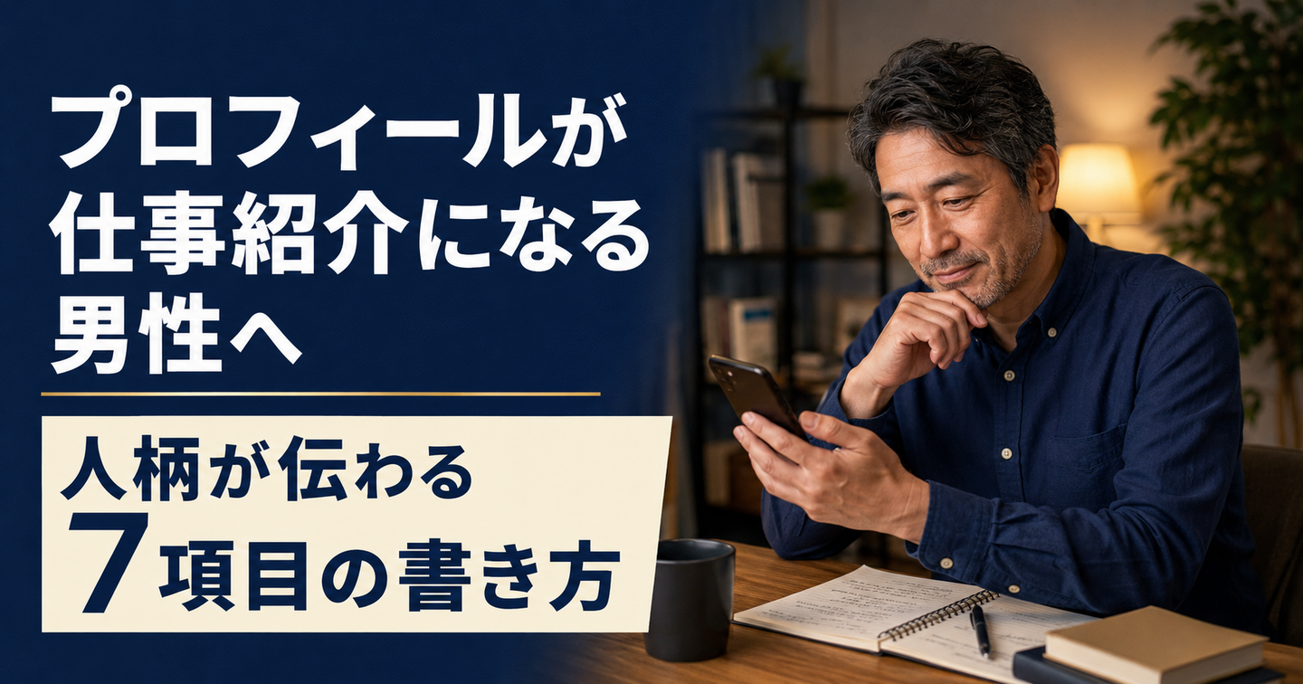 プロフィールが仕事紹介になる男性へ｜人柄が伝わる7項目の書き方