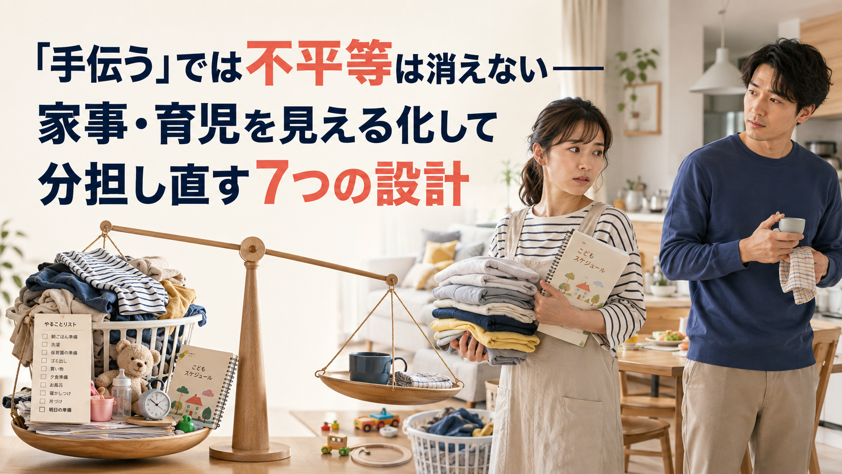 「手伝う」では不平等は消えない——家事・育児を見える化して分担し直す7つの設計