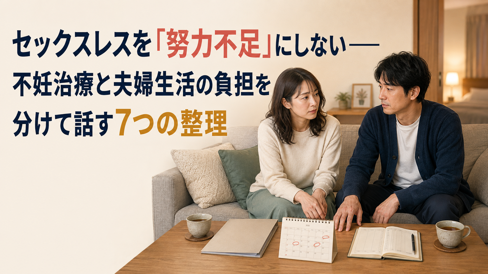 セックスレスを「努力不足」にしない——不妊治療と夫婦生活の負担を分けて話す7つの整理
