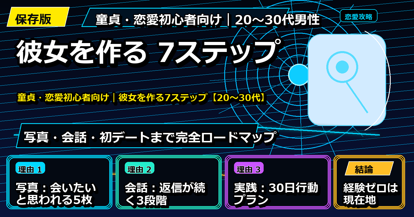 童貞・恋愛初心者向け｜彼女を作る7ステップ【20〜30代】