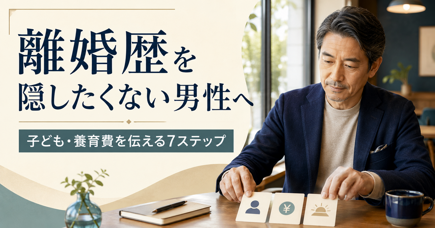 離婚歴を隠したくない男性へ｜子ども・養育費を伝える7ステップ