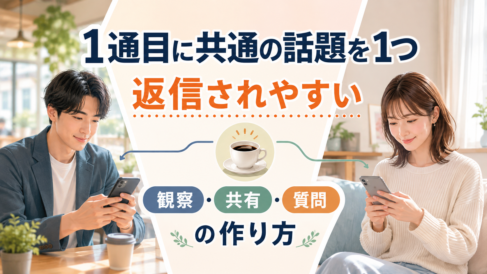 1通目に共通の話題を1つ入れる——返信されやすい「観察・共有・質問」の作り方