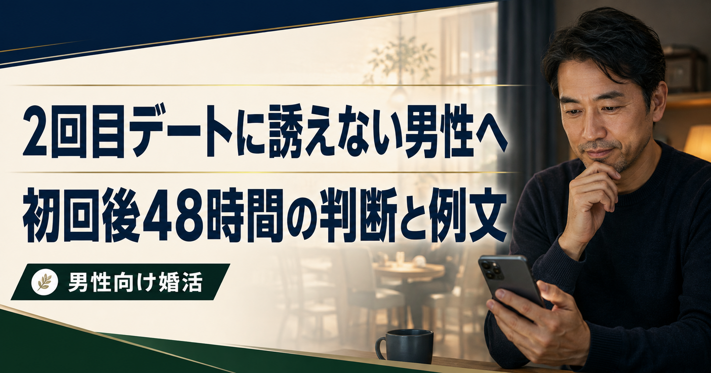 2回目デートに誘えない男性へ｜初回後48時間の判断と例文