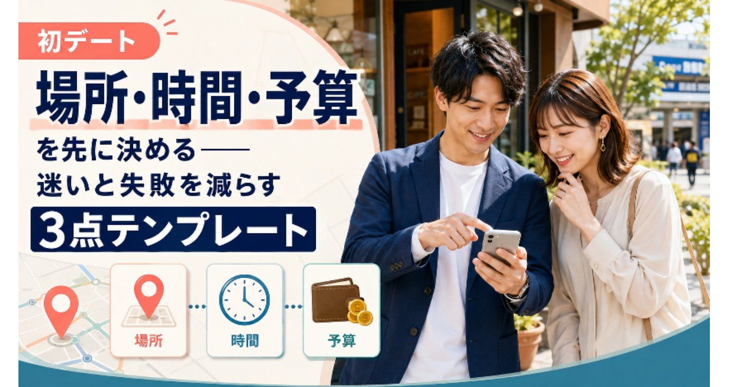 初デートは「場所・時間・予算」を先に決める——迷いと失敗を減らす3点テンプレート