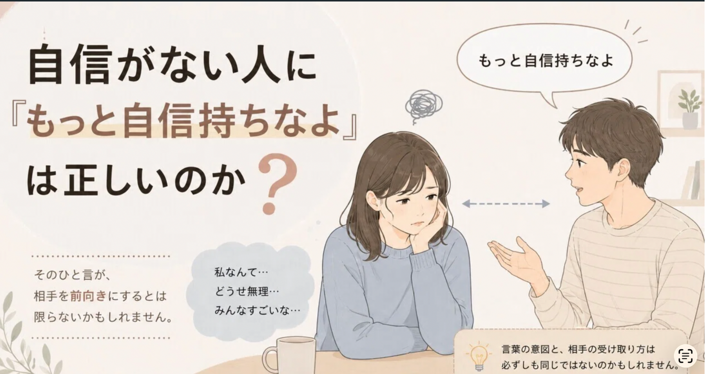 「実話」自信がない女子友達に「もっと自信持ちなよ」は正しいのか、、