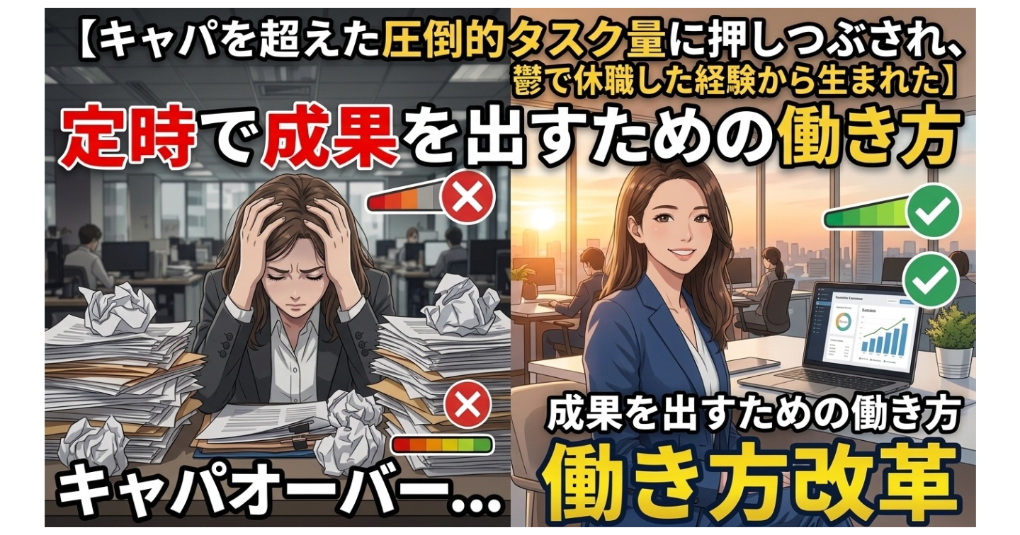 【圧倒的タスク量に潰され、休職した経験から生まれた】定時で成果を出す働き方