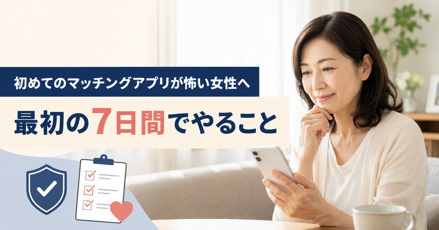 初めてのマッチングアプリが怖い女性へ｜最初の7日間でやること・やらないこと