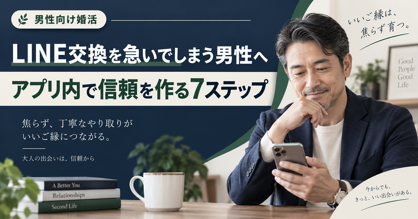LINE交換を急いでしまう男性へ｜アプリ内で信頼を作る7ステップ