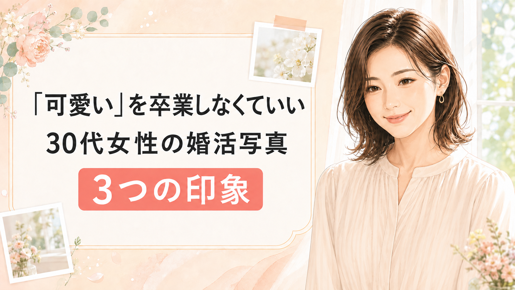 「可愛い」を卒業しなくていい。30代女性の婚活写真で伝えたい3つの印象