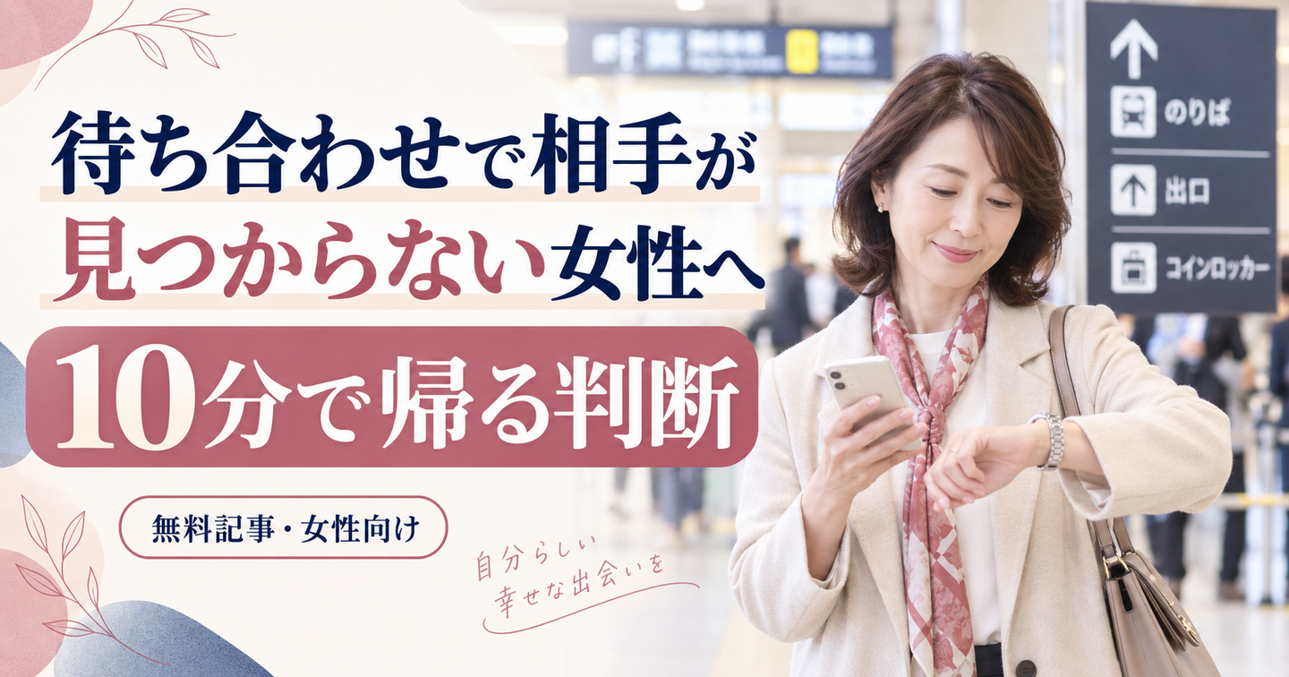 待ち合わせで相手が見つからない女性へ｜10分で帰る判断