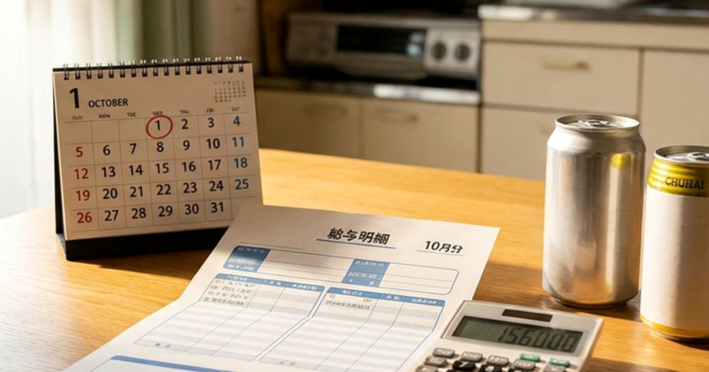 2026年10月、あなたの手取りはいくら変わるか——106万円の壁・最低賃金・酒税・医療費の実額を、年収と勤め先の規模別に1枚で