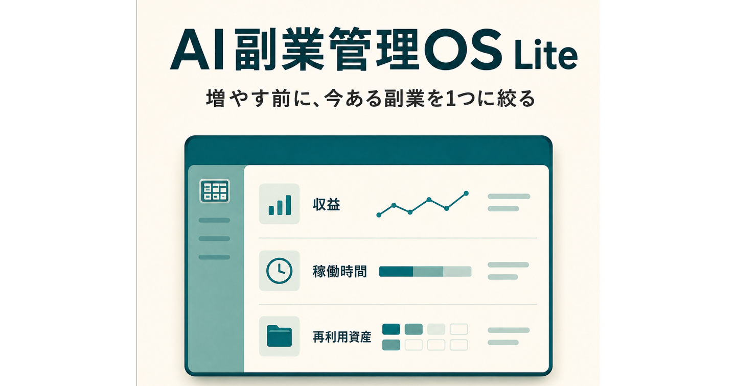 副業を2つ以上始めて、何を続けるか迷う人へ｜売上と作業時間を整理するExcelテンプレート