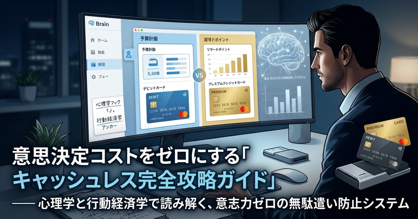 意思決定コストをゼロにする「二刀流キャッシュレス完全攻略ガイド」── 心理学と行動経済学で読み解く、意志力ゼロの無駄遣い防止システム