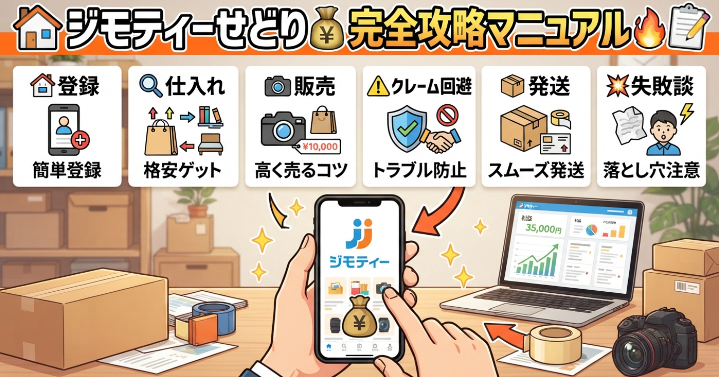 🏠 ジモティーせどり💰 完全攻略マニュアル 🔥📝 登録/仕入/クレーム回避/発送/失敗談まで徹底解説