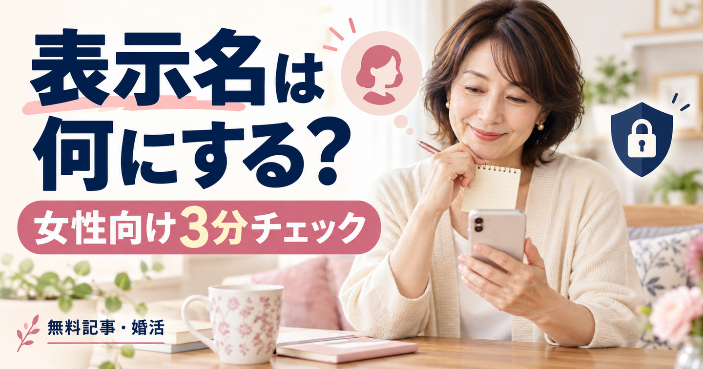 マッチングアプリの表示名は何にする？女性向け3分チェック