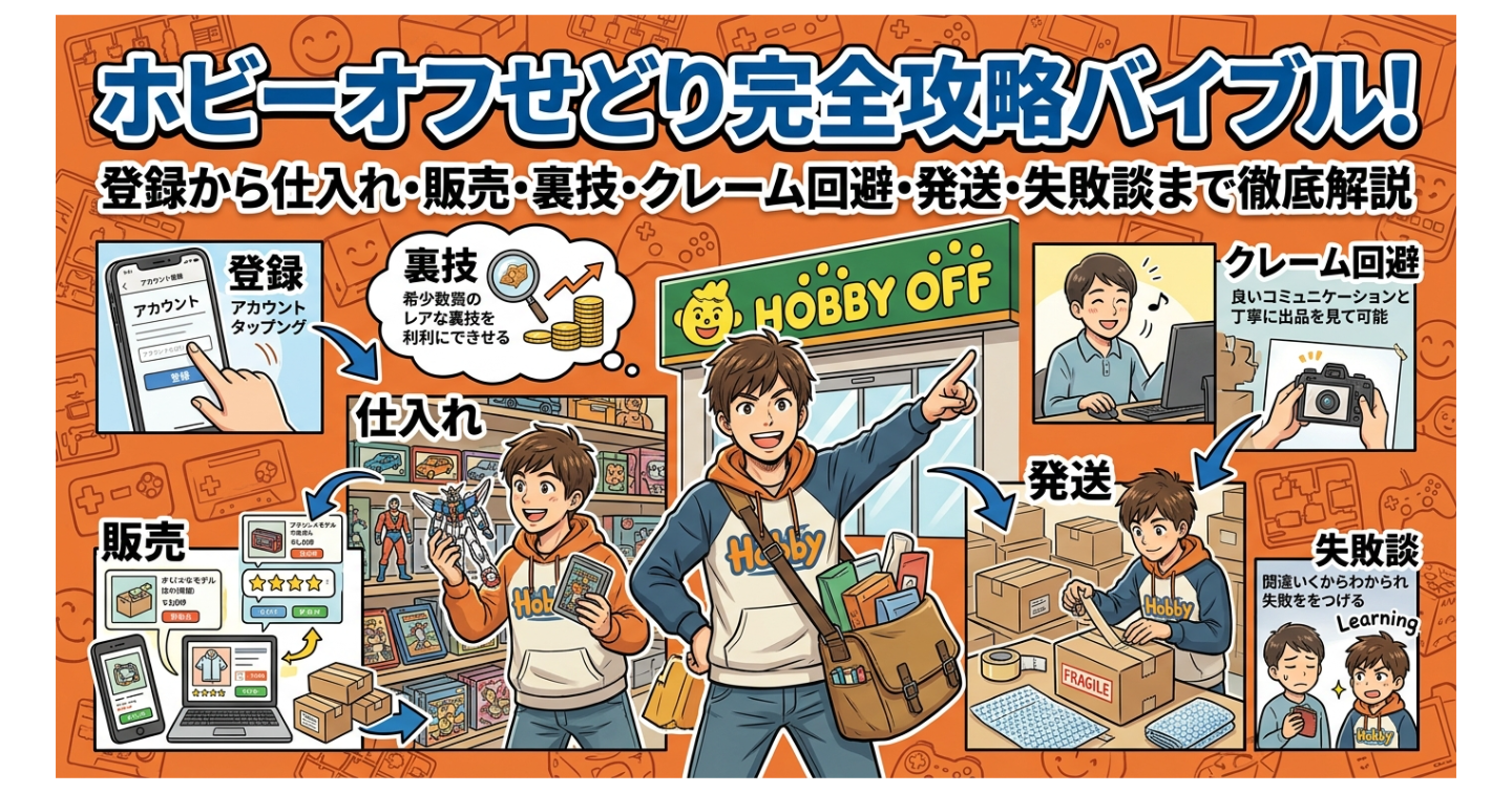 ホビーオフ (HOBBY OFF)せどり完全攻略バイブル！登録から仕入れ・販売・裏技・クレーム回避・発送・失敗談まで徹底解説