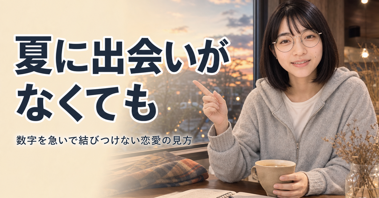 夏に出会いがなかった私は、何か足りなかった？数字を急いで結びつけない恋愛の見方
