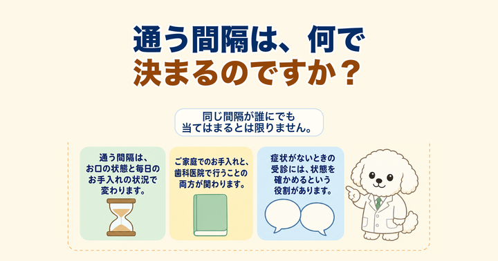 定期検診は何カ月ごと？間隔が決まる仕組みと検診で調べること｜大阪・羽曳野の【加藤総合歯科・矯正歯科】／大阪・梅田の【えみは総合歯科】