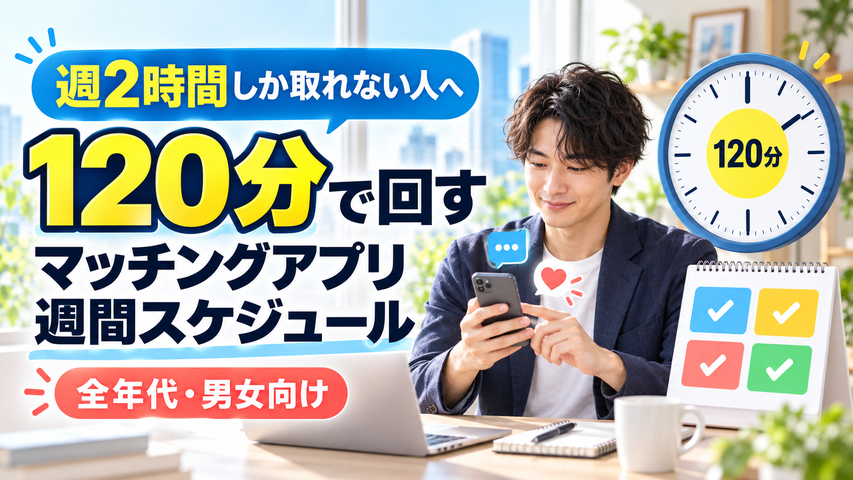 週2時間しか取れなくても回せる｜マッチングアプリ運用を120分に収める週間スケジュール