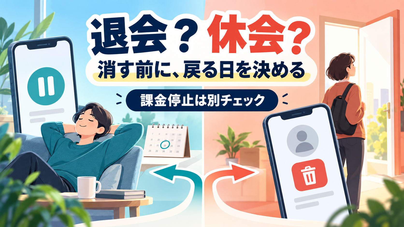 消す前に決める、戻る日——マッチングアプリの退会・休会を迷わない判断基準