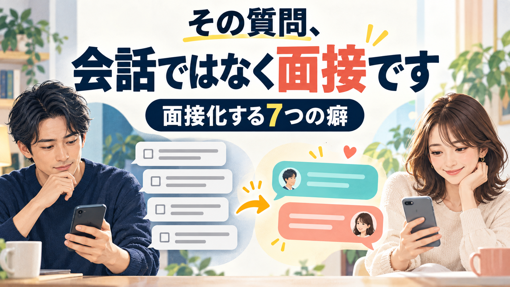 質問しているのに、会話にならない——面接化する7つの質問癖と、30代男性の婚活メッセージ再設計