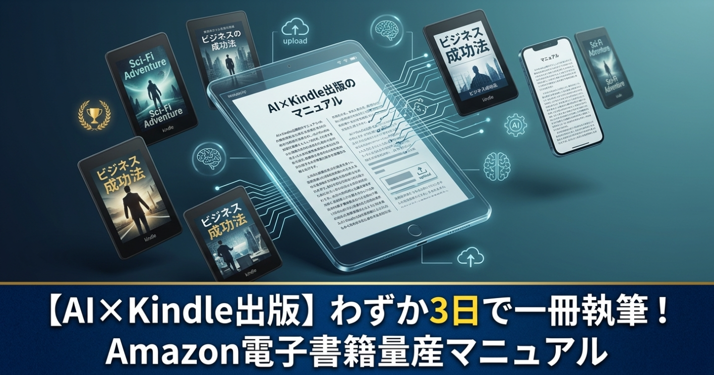 【AI×Kindle出版】わずか3日で一冊執筆！Amazon電子書籍量産マニュアル
