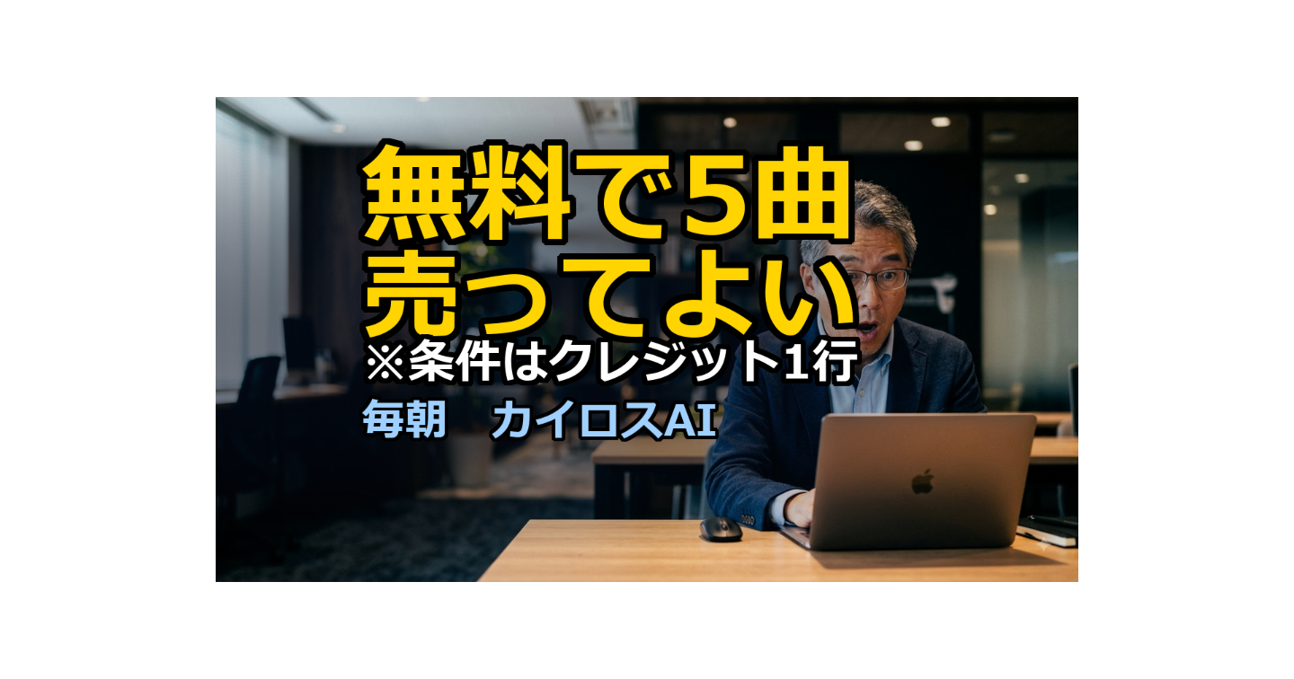 無料で1日5曲、売ってよくなった日｜条件はクレジット1行