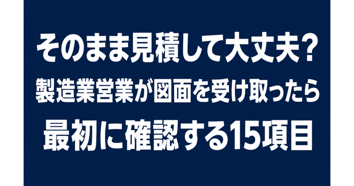 製造業の新人営業が図面見積でやりがちな5つ(15項目)の失敗