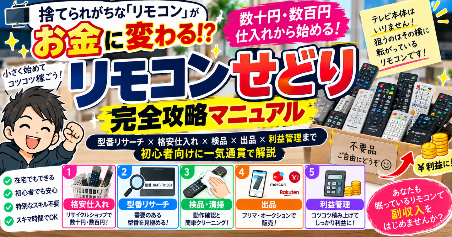 📺数百円仕入れから始めるリモコンせどり完全実践ガイド
