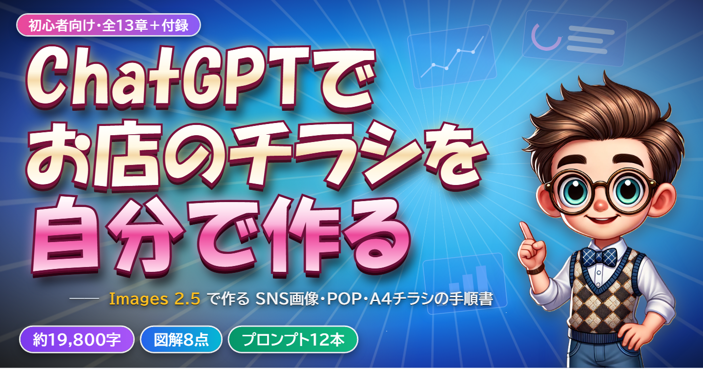 【手順A〜Dで3枚完成】ChatGPT Images 2.5 で、お店のSNS画像・POP・A4チラシを自分で作る実践手順書