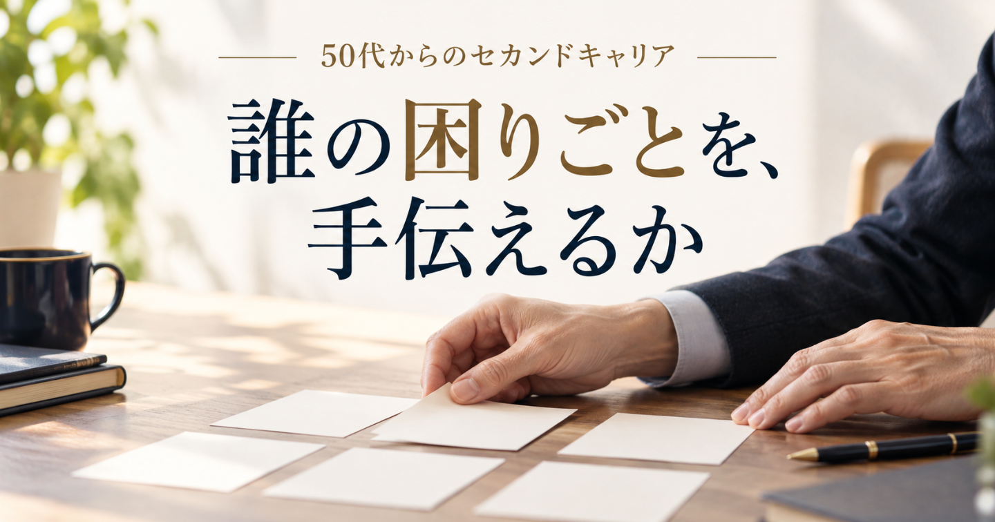 50代の副業アイデア｜経験と「誰の困りごと」をつなぐメモ