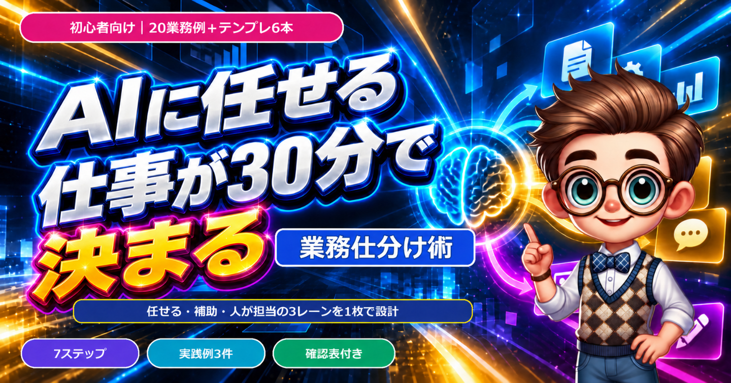 AI業務仕分け実務キット｜30分で最初の1本を設計