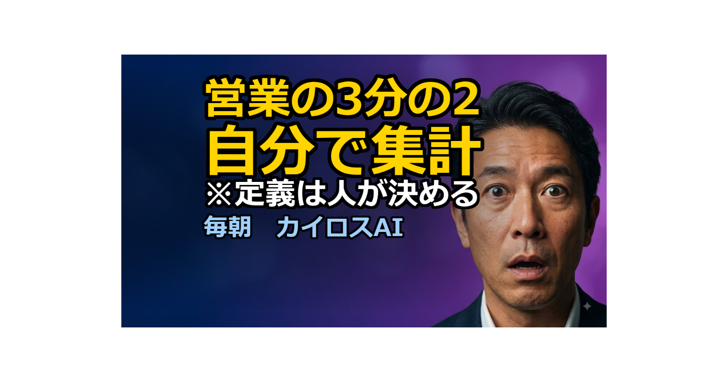 AIに「集計を頼まない」会社が増える。残るのは「定義を決める」仕事