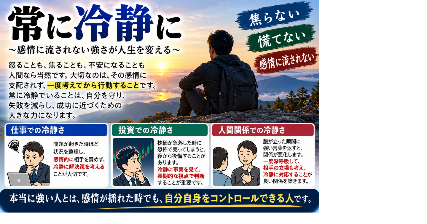 常に冷静でいろ
