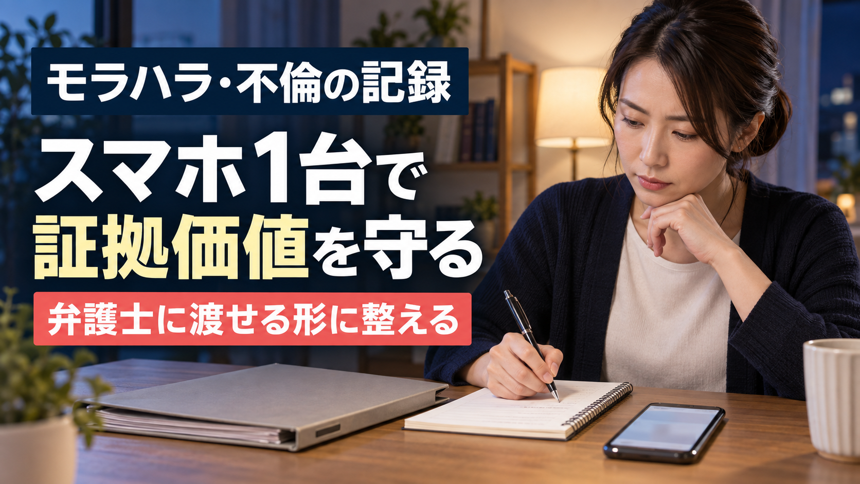 スマホ1台で「証拠価値」を落とさない——モラハラ・不倫を弁護士に渡せる形で残す安全な記録術