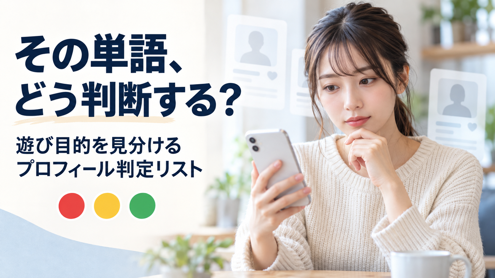 その単語だけで決めない——遊び目的が怖い20代女性の「プロフィール判定リスト」