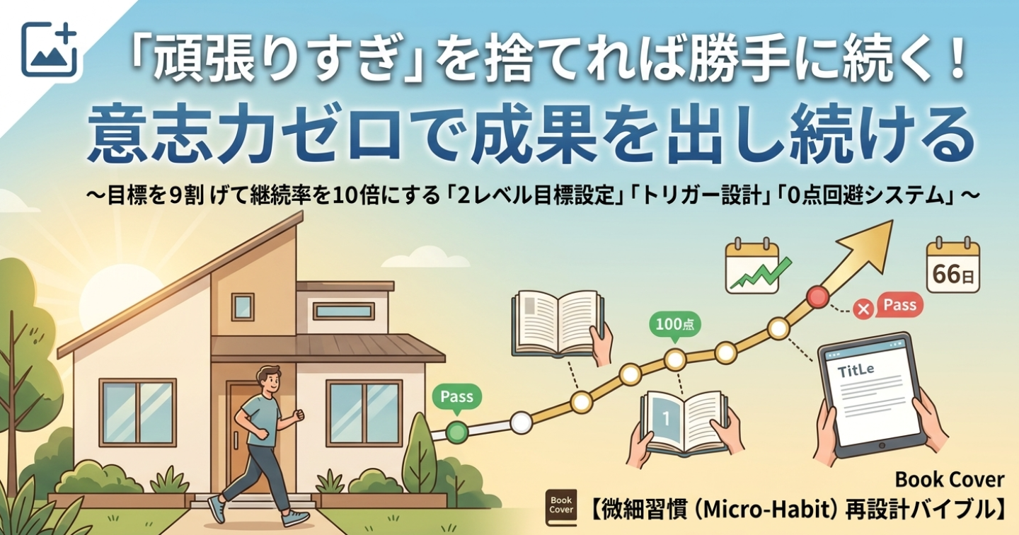 「頑張りすぎ」を捨てれば勝手に続く！意志力ゼロで成果を出し続ける【微細習慣（Micro-Habit）再設計バイブル】