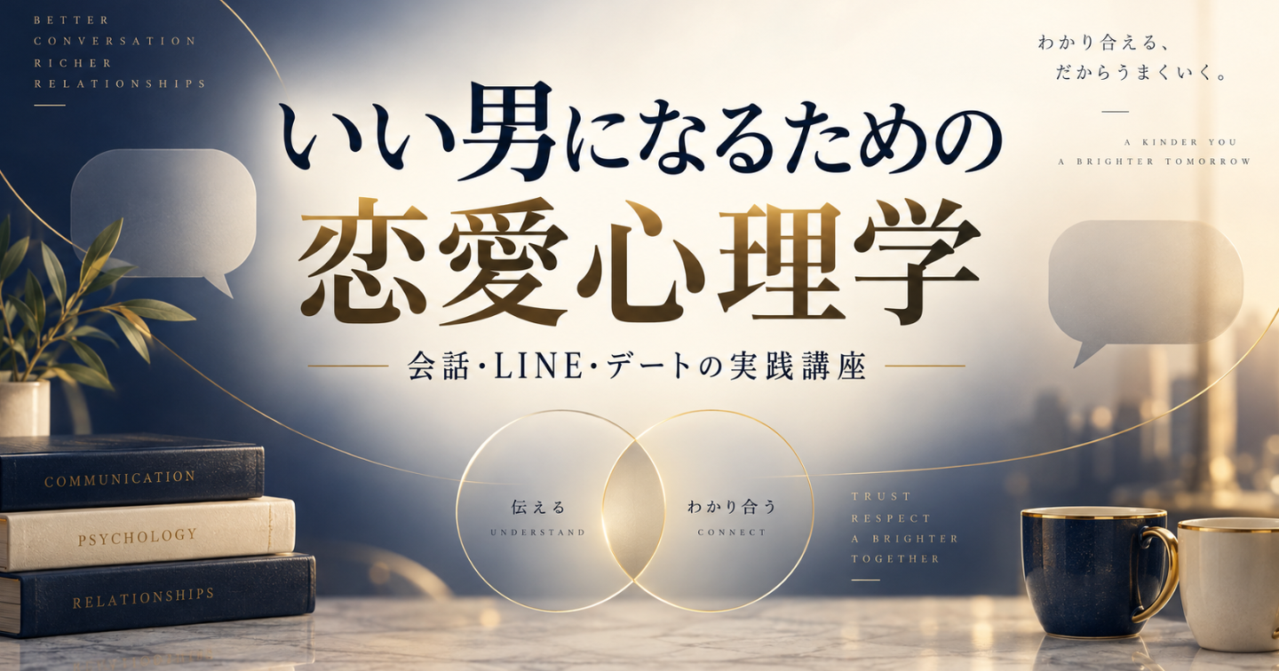 いい男になるための恋愛心理学
会話・LINE・デートの実践講座
