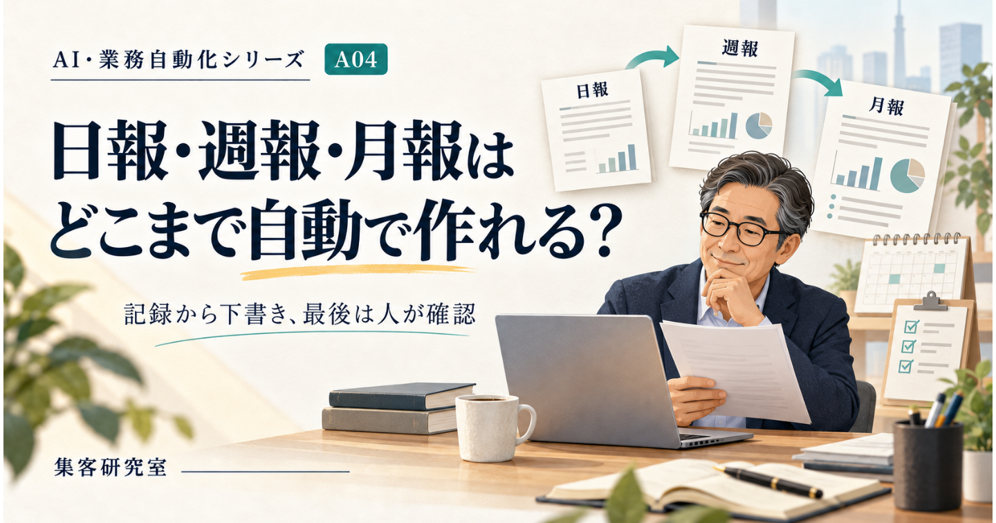 日報・週報・月報はどこまで自動で作れる？